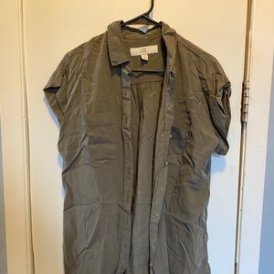 Army Green Button Up Dress